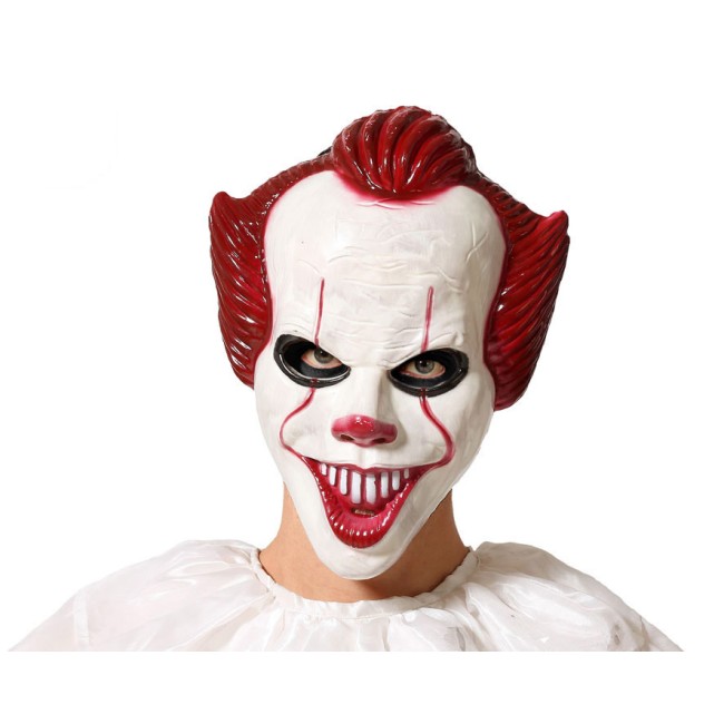 MÁSCARA PAYASO HALLOWEEN 30x23 CM. PVC