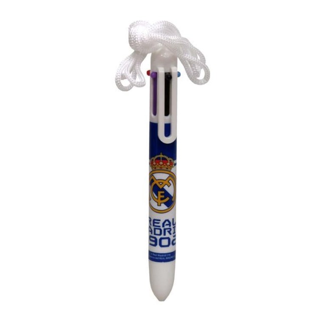 BOLÍGRAFO 6 COLORES REAL MADRID CON CUERDA 2
