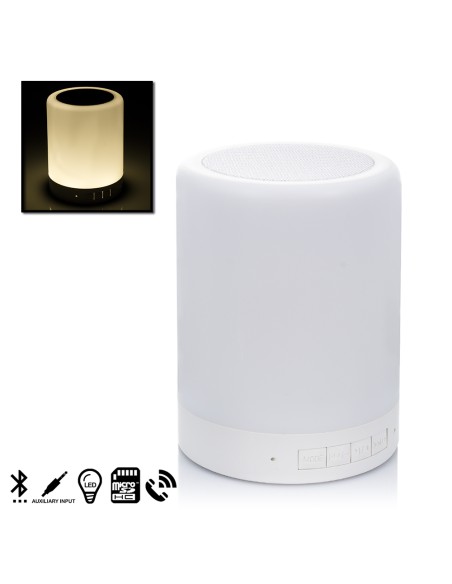 LÁMPARA / ALTAVOZ BLUETOOTH CON LUZ LED MULTICOLOR 12x9,5x9,5 CM.