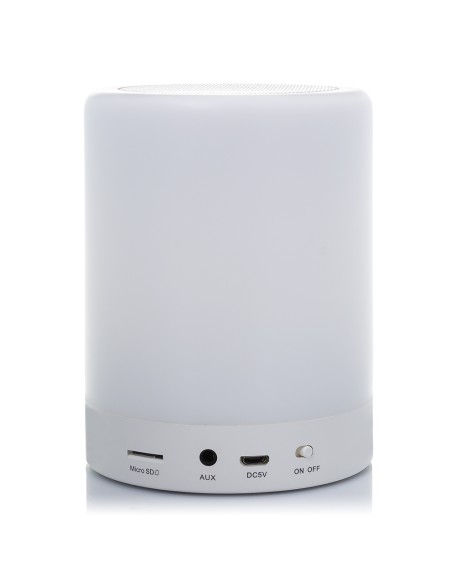LÁMPARA / ALTAVOZ BLUETOOTH CON LUZ LED MULTICOLOR 12x9,5x9,5 CM.