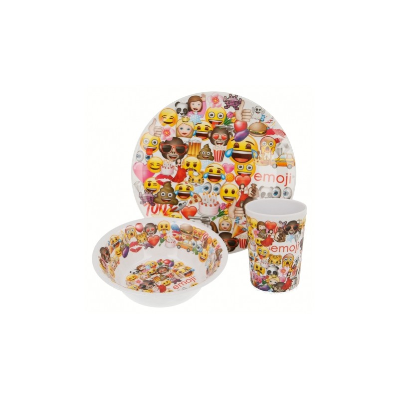 SET MELAMINA 3 PCS. EMOJI (PLATO,...