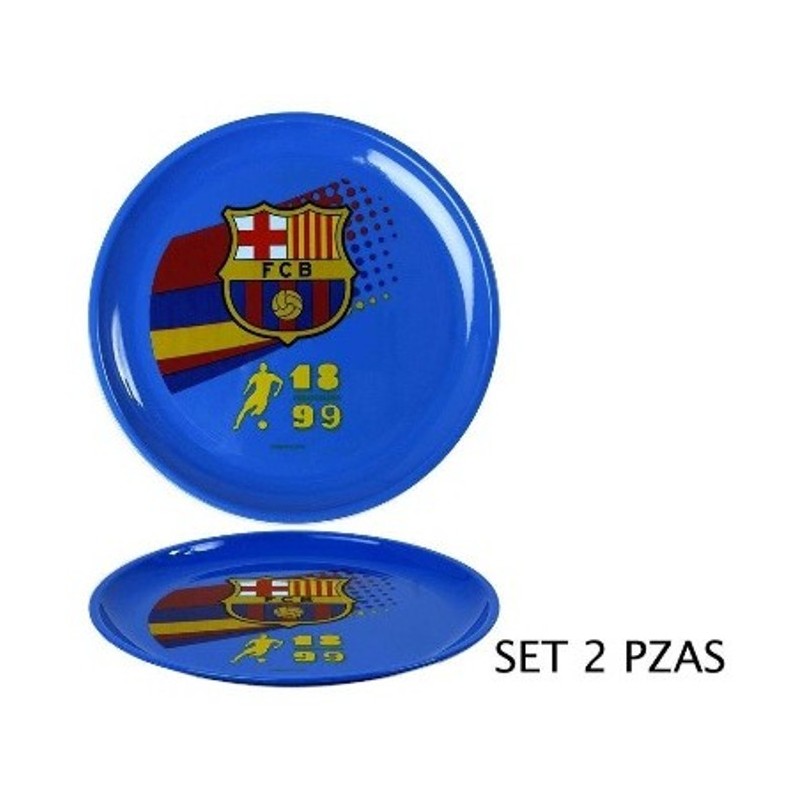 SET 2 PLATOS FC BARCELONA PLÁSTICO