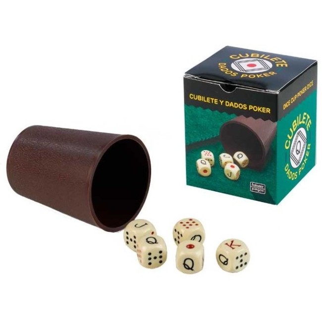 CUBILETE CON DADOS POKER