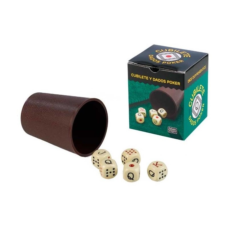 CUBILETE CON DADOS POKER