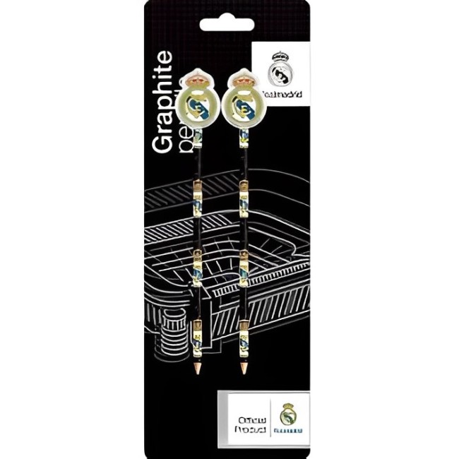 SET 2 LÁPICES CON GOMA ESCUDO REAL MADRID