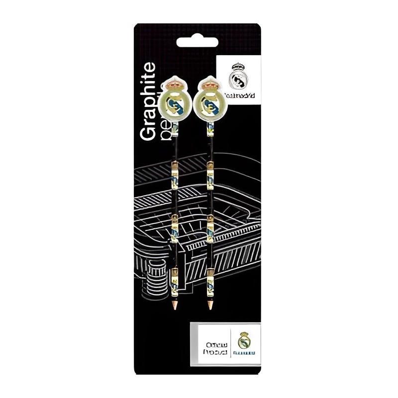 SET 2 LÁPICES CON GOMA ESCUDO REAL MADRID