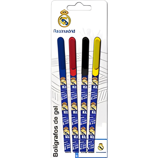 SET 4 BOLÍGRAFOS COLORES GEL REAL MADRID