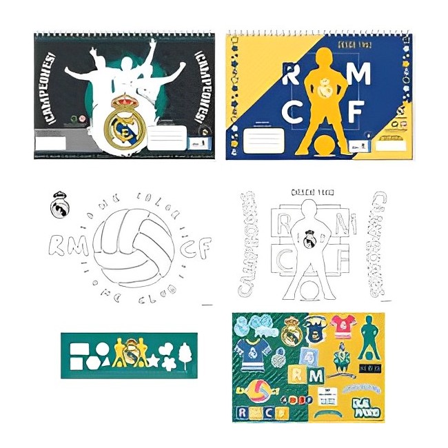 BLOCK A4 PARA COLOREAR REAL MADRID 40 HOJAS