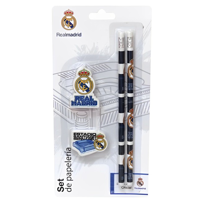 SET PAPELERÍA 4 PCS. REAL MADRID