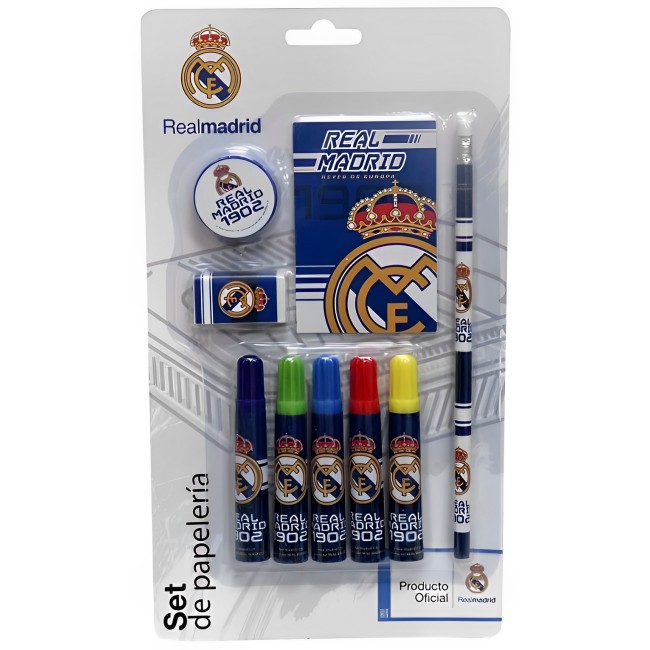 SET PAPELERÍA REAL MADRID 9 PCS.