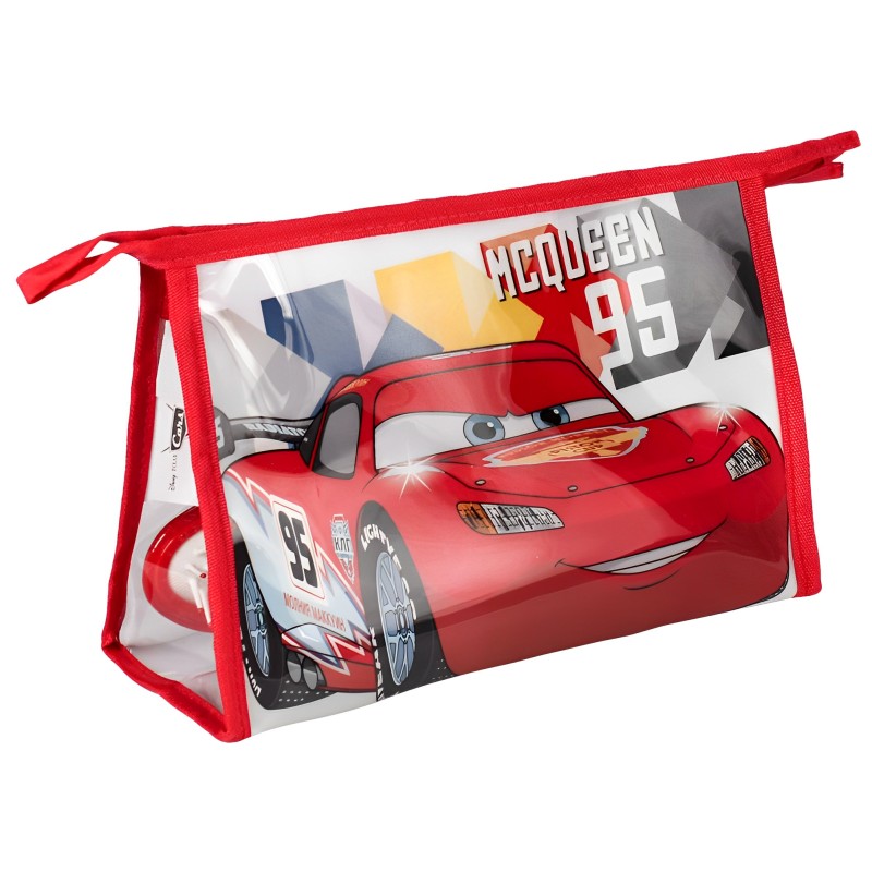 SET COMEDOR CARS: NECESER, TOALLITA, PEINE, VASITO Y PORTA CEPILLO DIENTES
