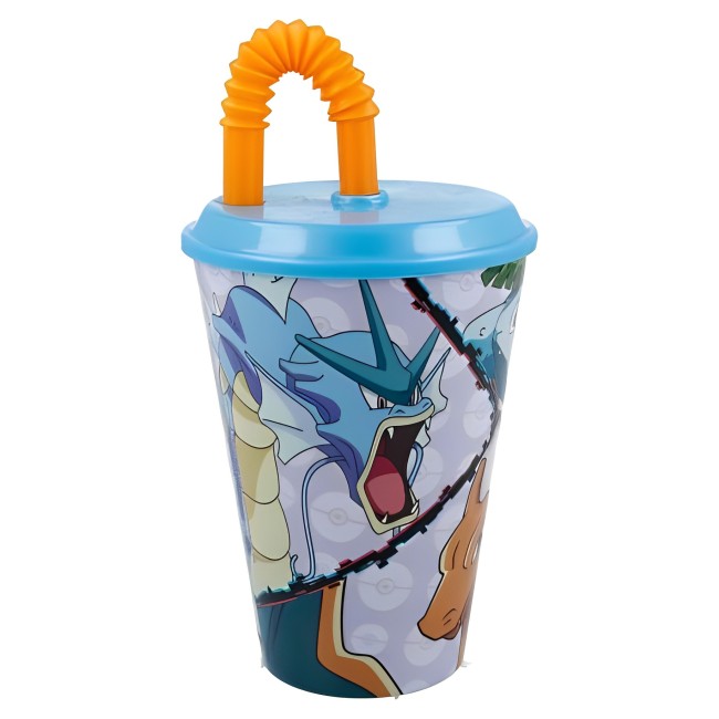 VASO CON PAJITA FLEXIBLE POKÉMON 430 ML. 2