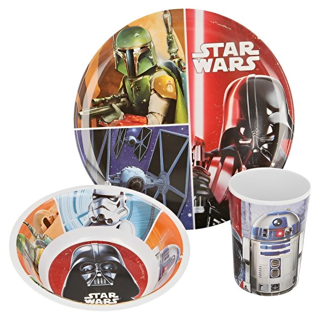 SET MELAMINA 3 PCS. (PLATO, CUENCO Y VASO) STAR WARS 2
