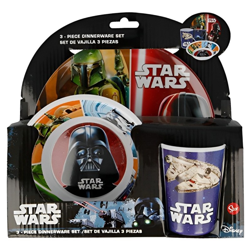 SET MELAMINA 3 PCS. (PLATO, CUENCO Y VASO) STAR WARS