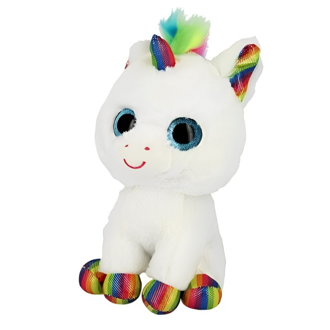 PELUCHE OJOS CRISTAL UNICORNIO 19 CM.