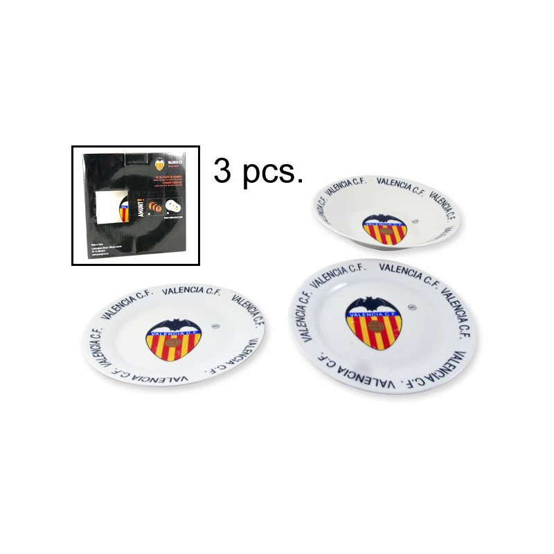 VAJILLA CERÁMICA VALENCIA CF. 3 PCS.