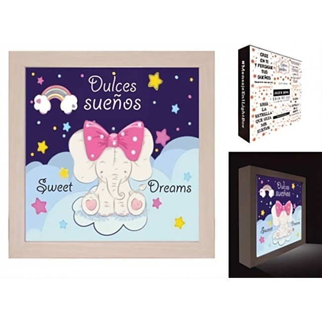 CAJA / CUADRO CON LUZ LED 20x20x4 CM.