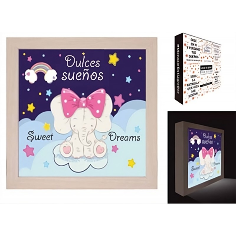 CAJA / CUADRO CON LUZ LED 20x20x4 CM.