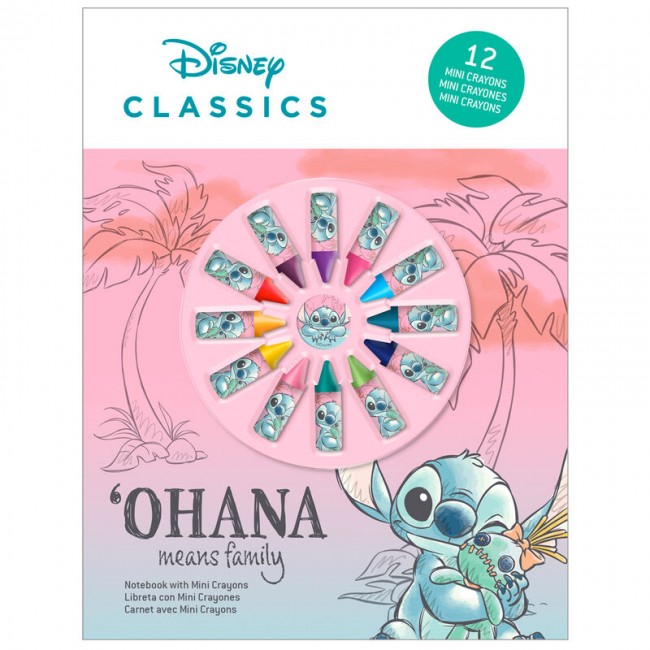 SET CUADERNO Y 12 CERAS...