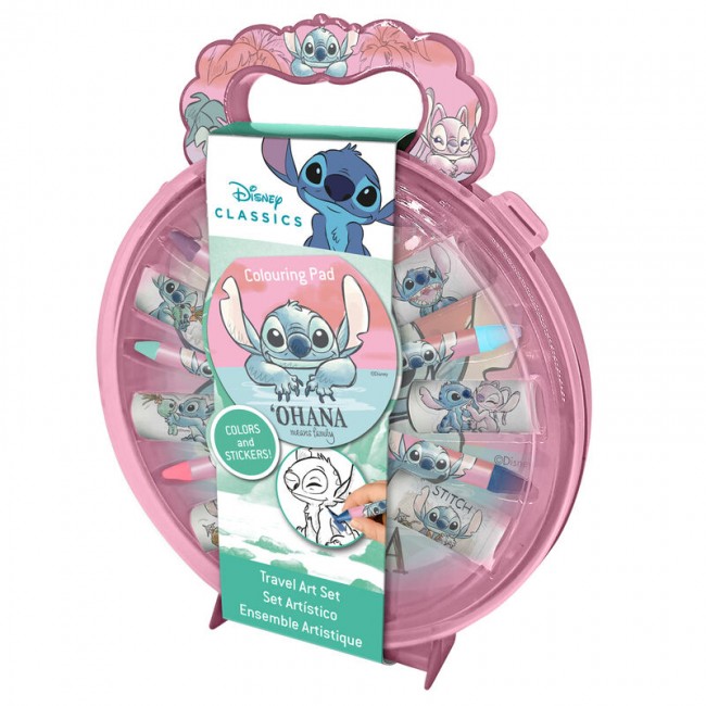 ESTUCHE CON ACCESORIOS COLOREAR STITCH 21x17x5 CM.