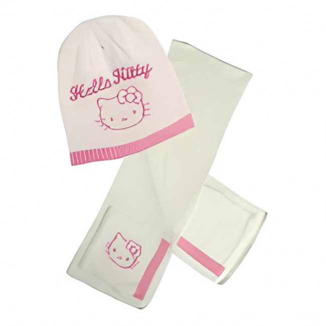 CONJUNTO HELLO KITTY GORRO Y BUFANDA