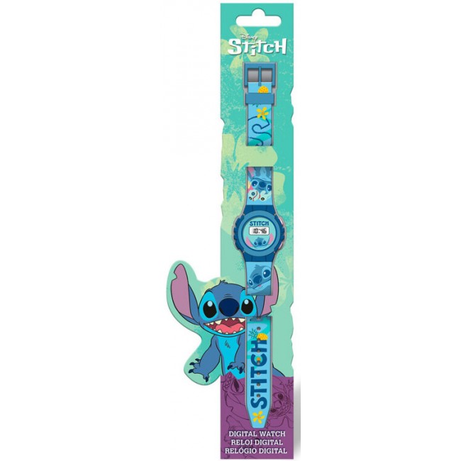 RELOJ DIGITAL STITCH AZUL