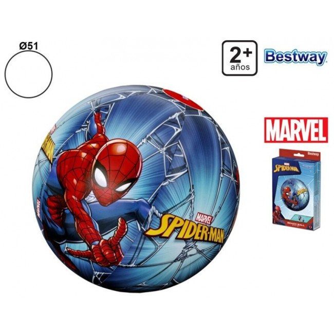 Pelota playa hinchable Spider-Man para niños 51 cm 2