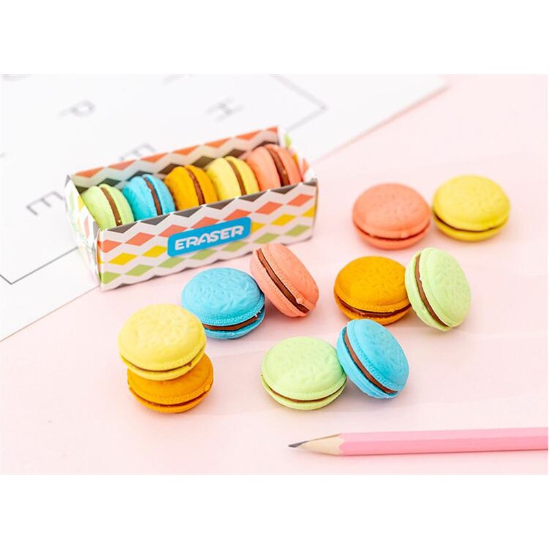 CAJA 5 GOMAS BORRAR FORMA MACARON
