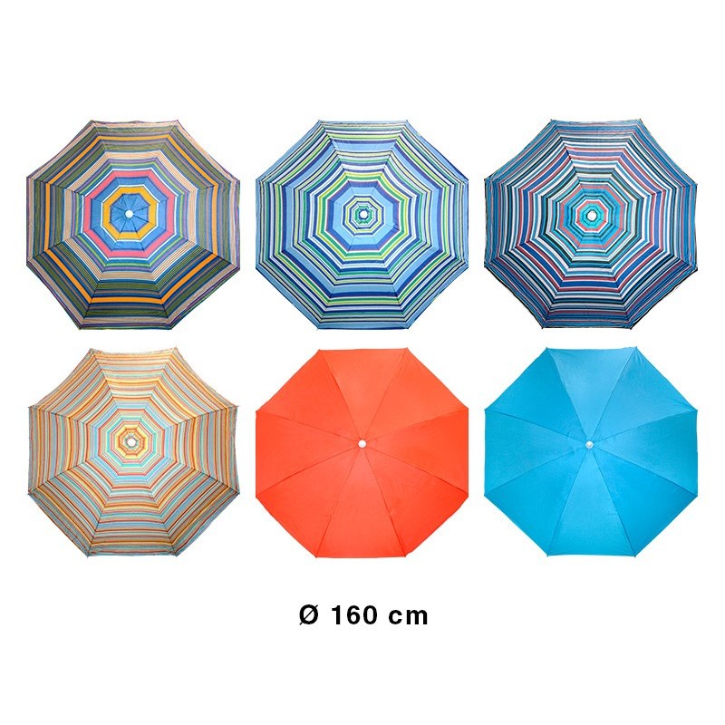 Surtido Sombrillas de playa con protección solar certificada UV+50 y tela de nailon