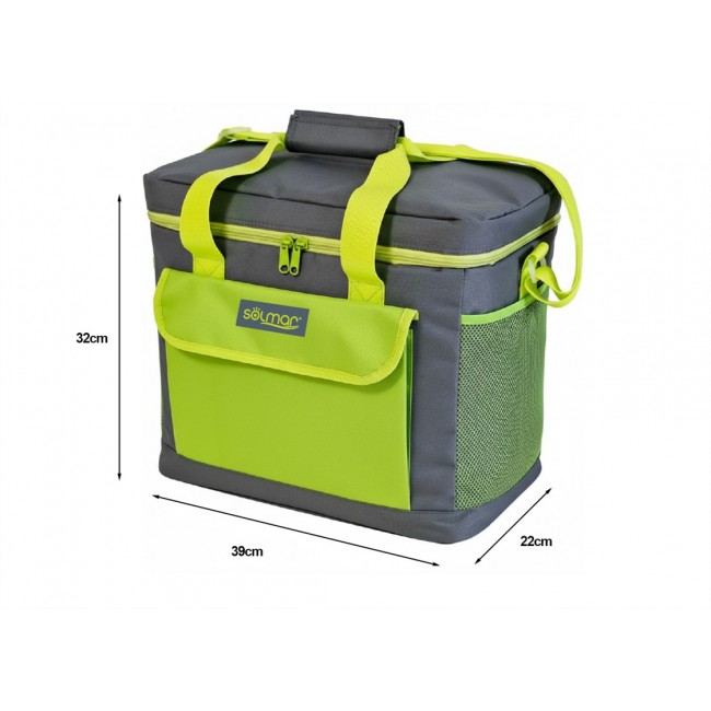 NEVERA PORTÁTIL 25 LITROS GRIS Y VERDE CON INTERIOR TÉRMICO PEVA Y DOBLE ASA 2