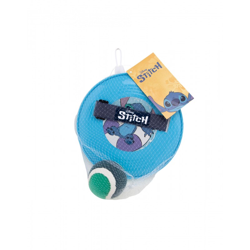 Set de juego de atrapar la pelota con velcro de Stitch Disney con dos palas circulares y pelota adhesiva