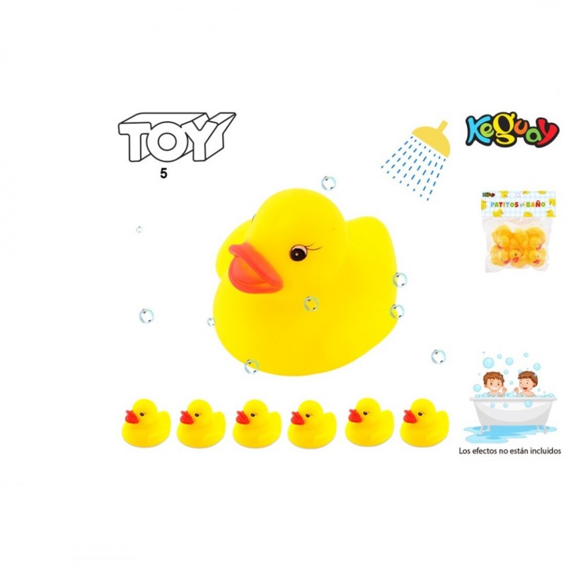 Pack 6 Patitos Goma 5 CM.