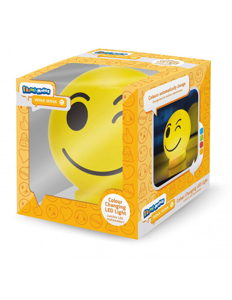 LÁMPARA LED DISTINTOS COLORES EMOTICONO "GUIÑO" 12X11